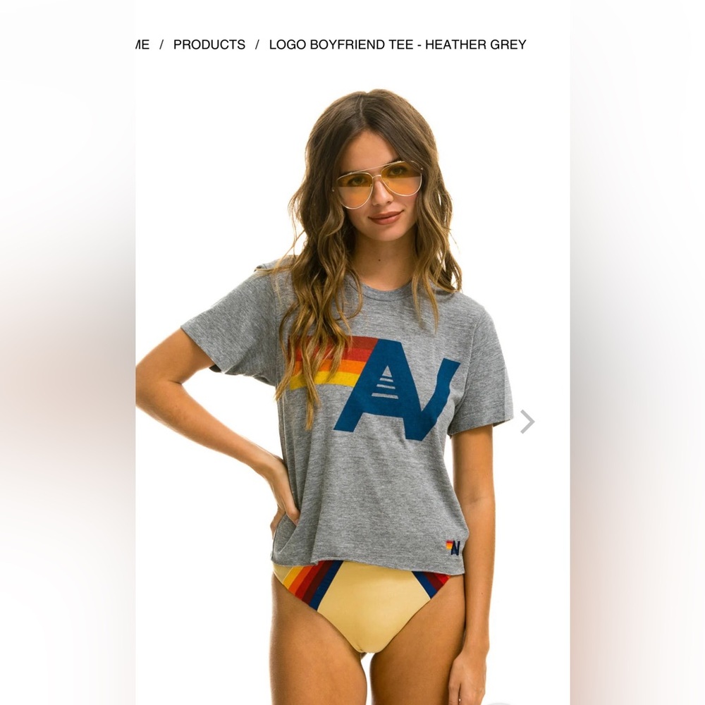 Aviator Nation logo boyfriend tee (M)